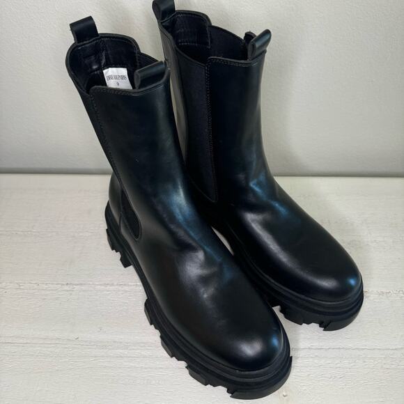 DREAM PAIRS Block Chelsea Platform Ankle Booties Black Womens Boots Size 9 - Picture 2 of 9